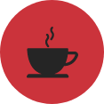 Illustration of a hot cup of coffee.